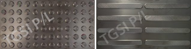 black stainless steel tactile plate grating carpet tile